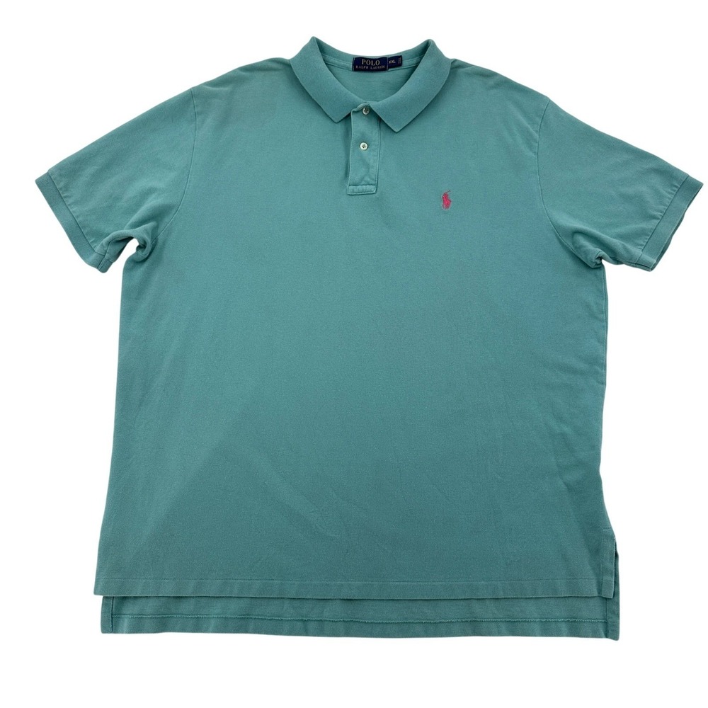 Polo Ralph Lauren Turquoise Mens XXL Polo Shirt Classic Fit Cotton Casual Pony